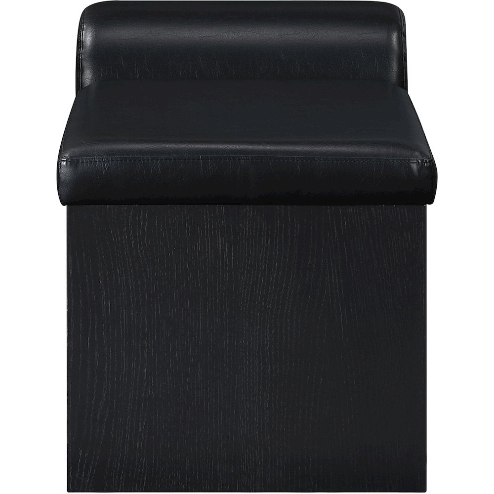 Delphine Black Vegan Leather Upholstered Bench