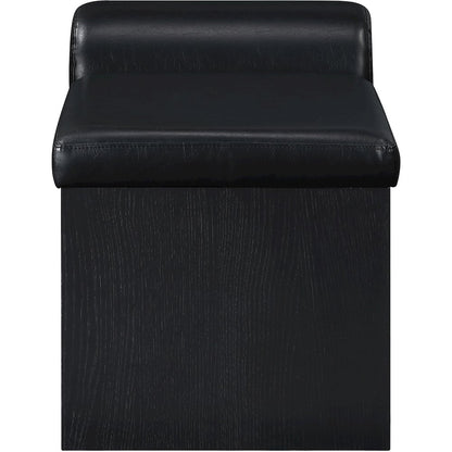 Delphine Black Vegan Leather Upholstered Bench