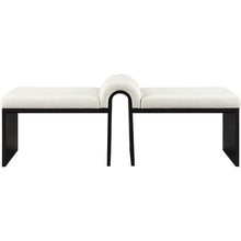 Delphine Cream Vegan Leather Upholstered Bench