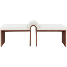 Delphine Cream Vegan Leather Upholstered Bench
