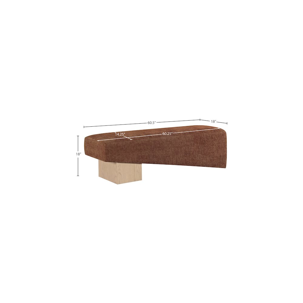 Alora Cognac Fabric Bench