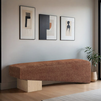 Alora Cognac Fabric Bench