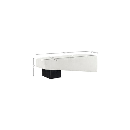 Alora Cream Fabric Bench