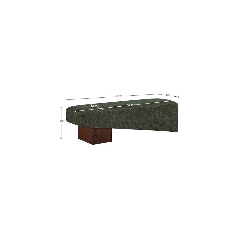 Alora Green Fabric Bench