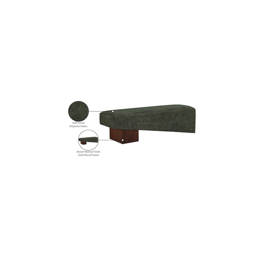 Alora Green Fabric Bench