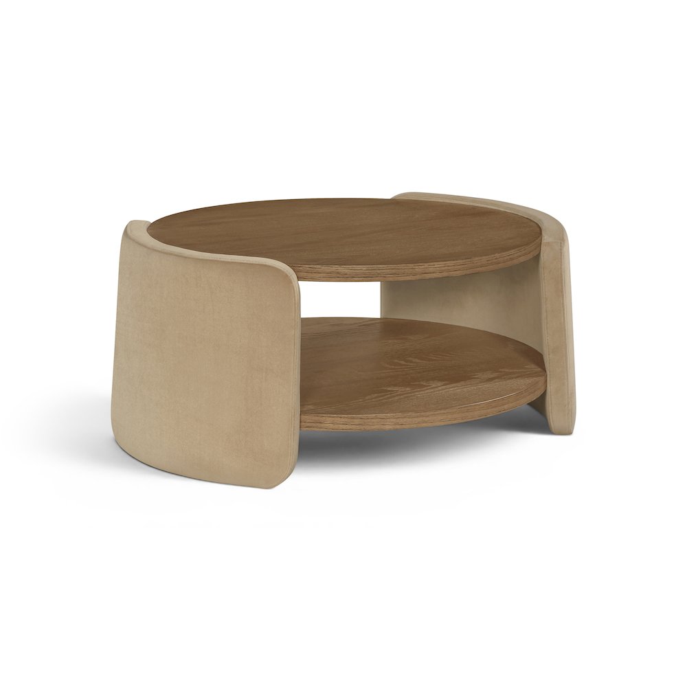 Wren Beige Velvet And Oak Veneer Coffee Table