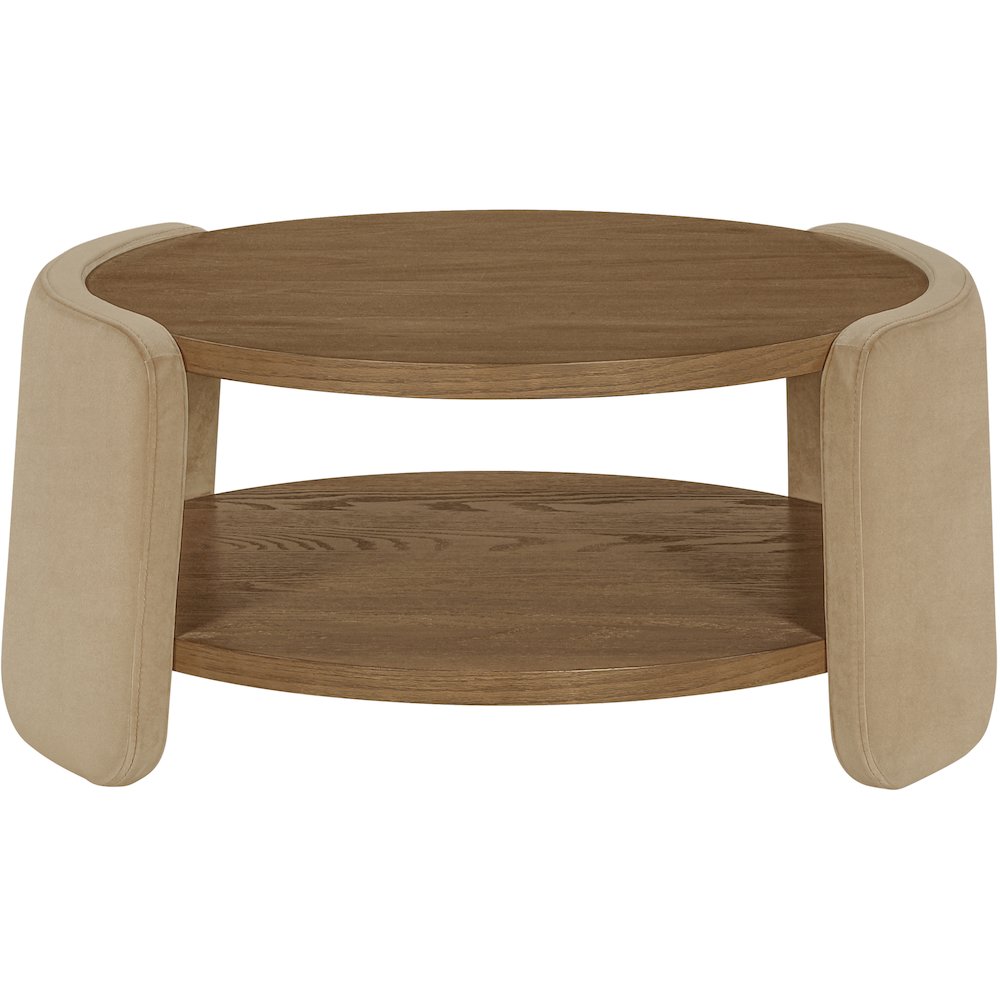 Wren Beige Velvet And Oak Veneer Coffee Table