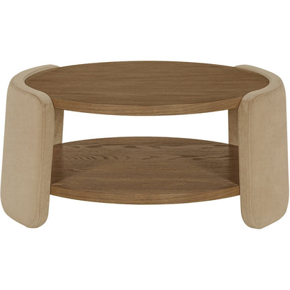 Wren Beige Velvet And Oak Veneer Coffee Table