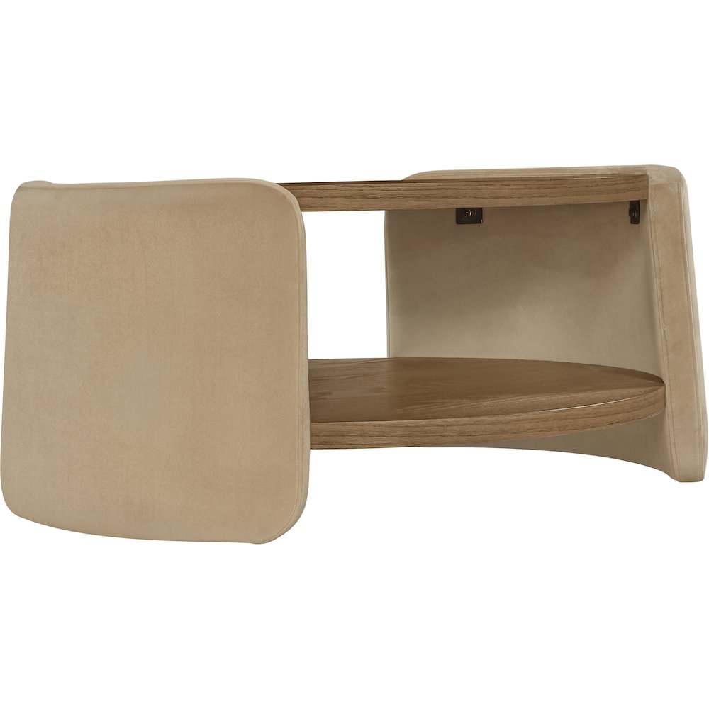 Wren Beige Velvet And Oak Veneer Coffee Table