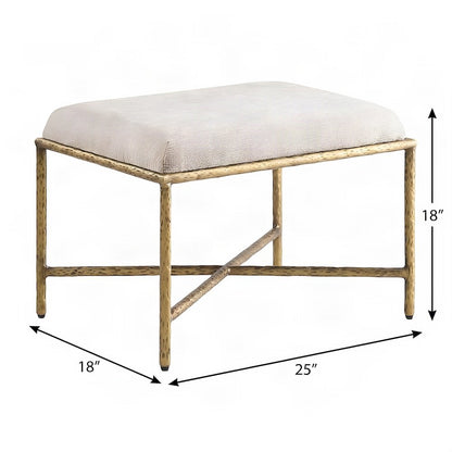 Starlight Canyon Home Bench, Beige Chenille Fabric