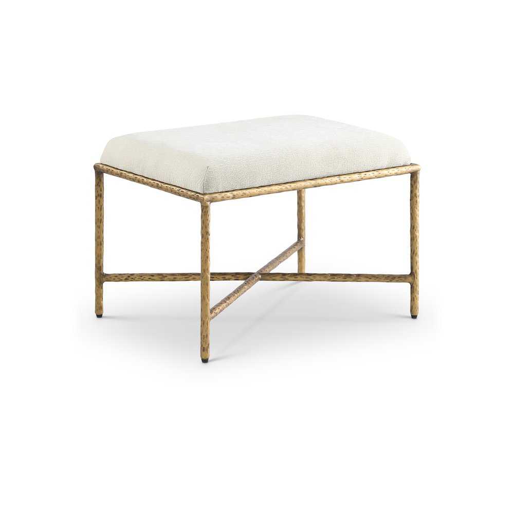 Valley Cream Chenille Fabric Bench