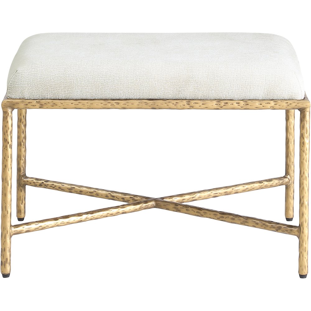Valley Cream Chenille Fabric Bench