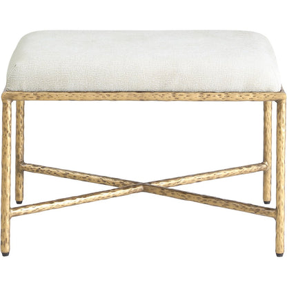 Valley Cream Chenille Fabric Bench