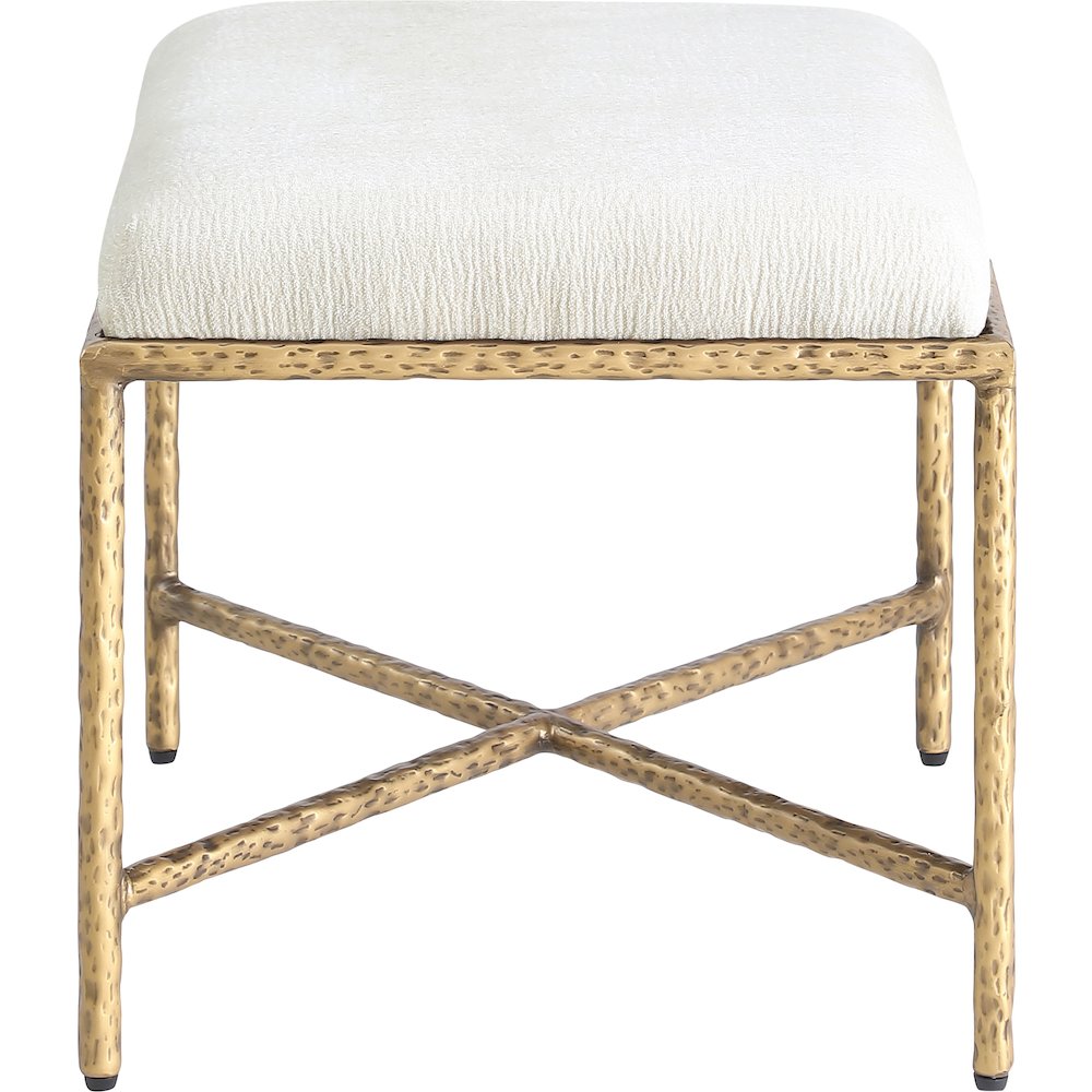 Valley Cream Chenille Fabric Bench