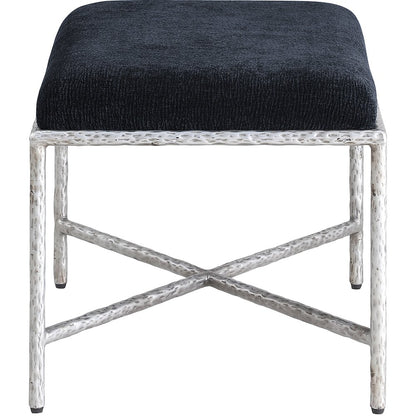 Valley Black Chenille Fabric Bench