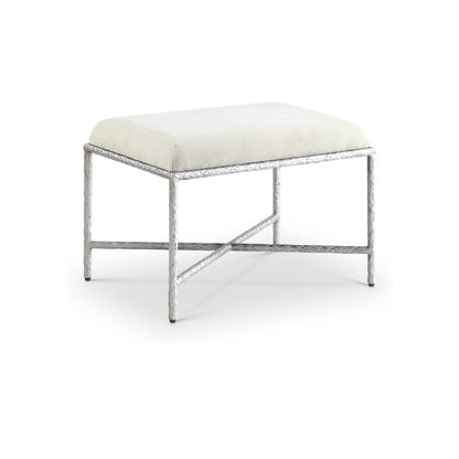 Valley Cream Chenille Fabric Bench