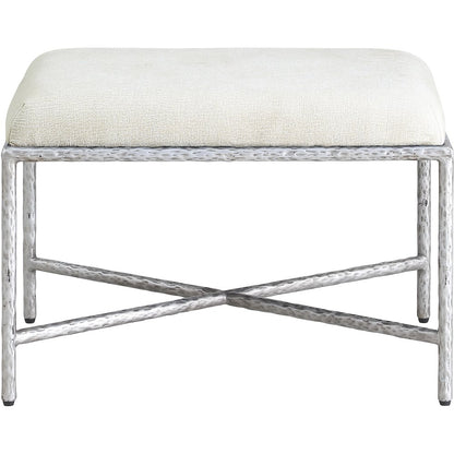 Valley Cream Chenille Fabric Bench