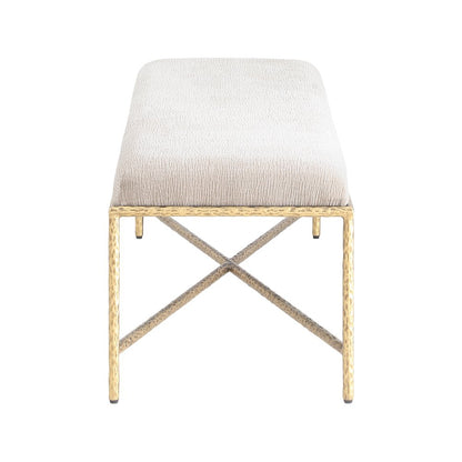 Valley Beige Chenille Fabric Bench