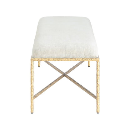 Valley Cream Chenille Fabric Bench
