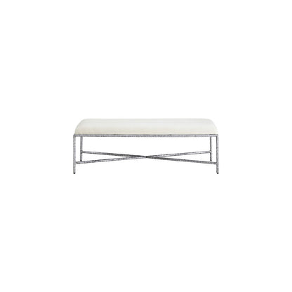 Valley Cream Chenille Fabric Bench