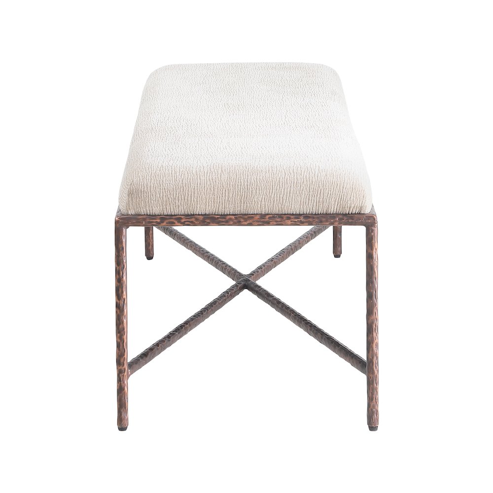 Valley Beige Chenille Fabric Bench