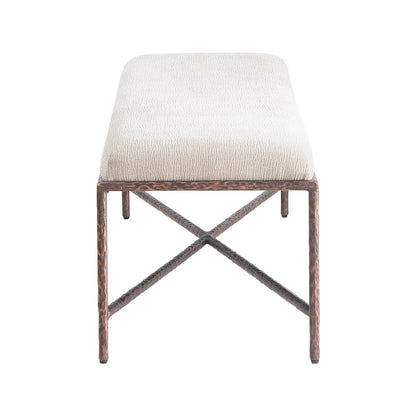Valley Beige Chenille Fabric Bench