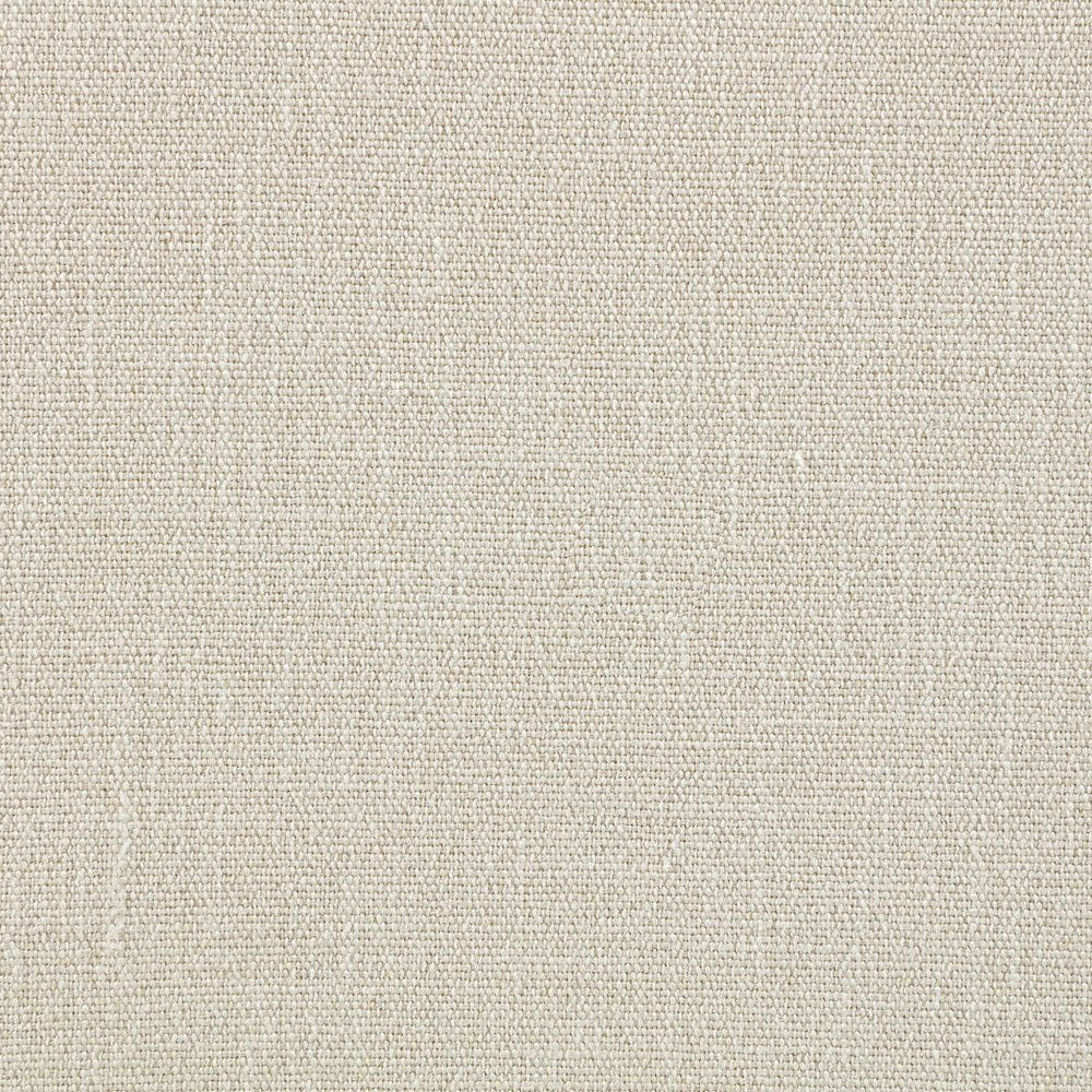 Larea Cream Linen Textured Fabric Upholstered Ottoman