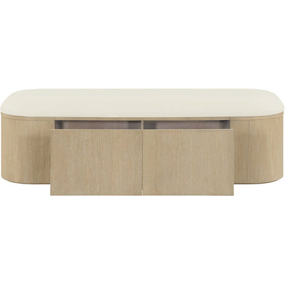 Velden Cream Vegan Leather Upholstered Storage Bench