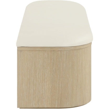 Velden Cream Vegan Leather Upholstered Storage Bench