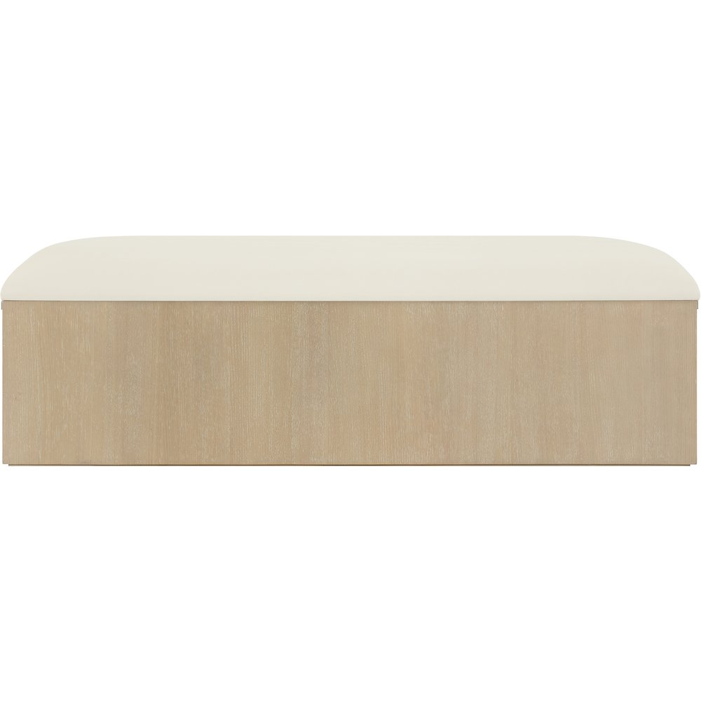 Velden Cream Vegan Leather Upholstered Storage Bench