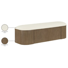 Velden Cream Vegan Leather Upholstered Storage Bench