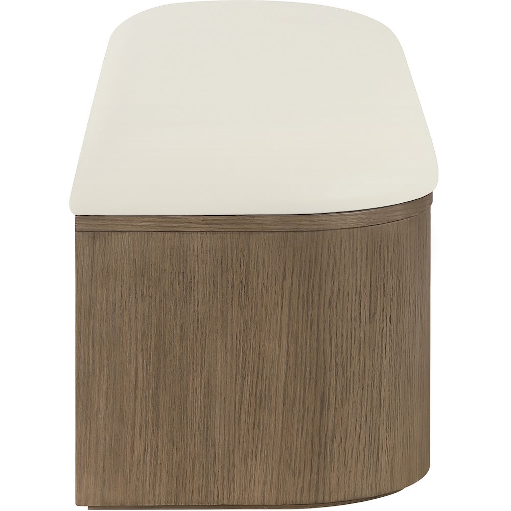 Velden Cream Vegan Leather Upholstered Storage Bench