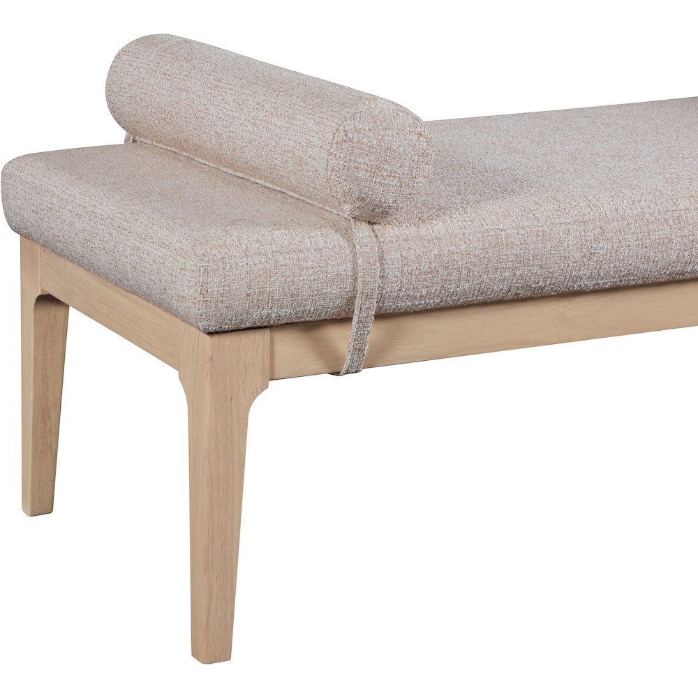 Priscilla Beige Linen Textured Fabric Bench
