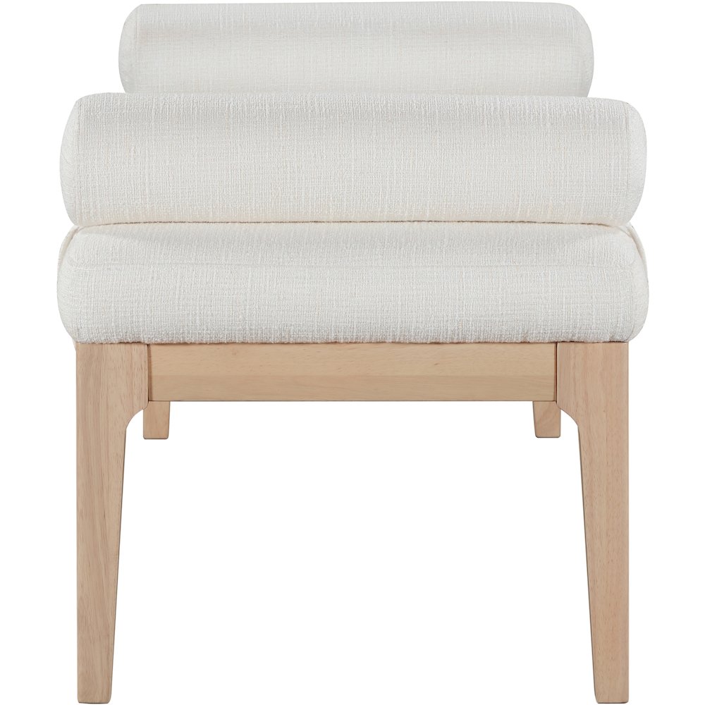Priscilla Cream Linen Textured Fabric Bench