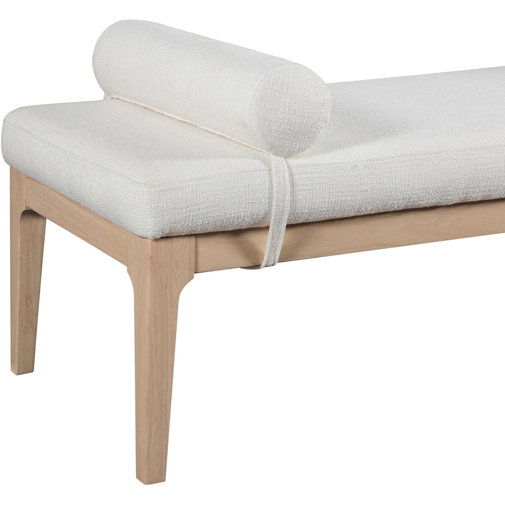 Priscilla Cream Linen Textured Fabric Bench