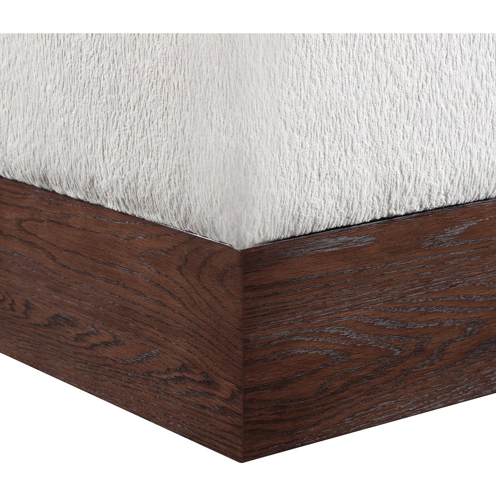 Havre Beige Velour Fur Fabric Ottoman/Stool