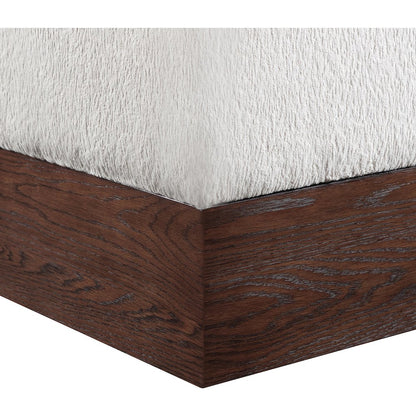 Havre Beige Velour Fur Fabric Ottoman/Stool