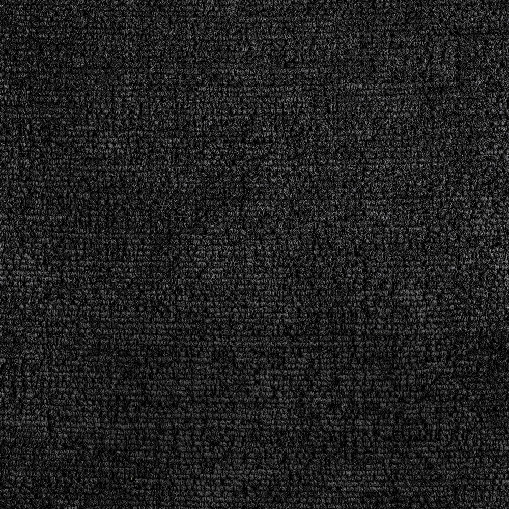 Nimes Black Velour Fur Fabric Ottoman/Stool