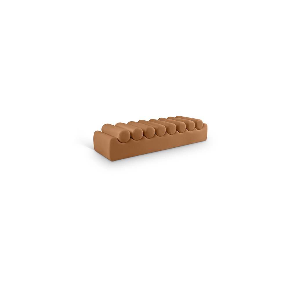 Rumble Cognac Vegan Leather Bench