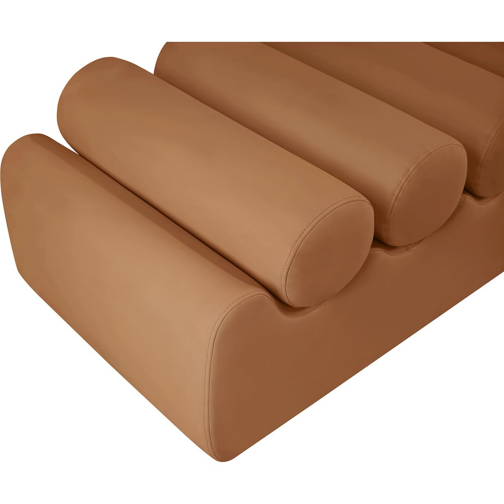 Rumble Cognac Vegan Leather Bench