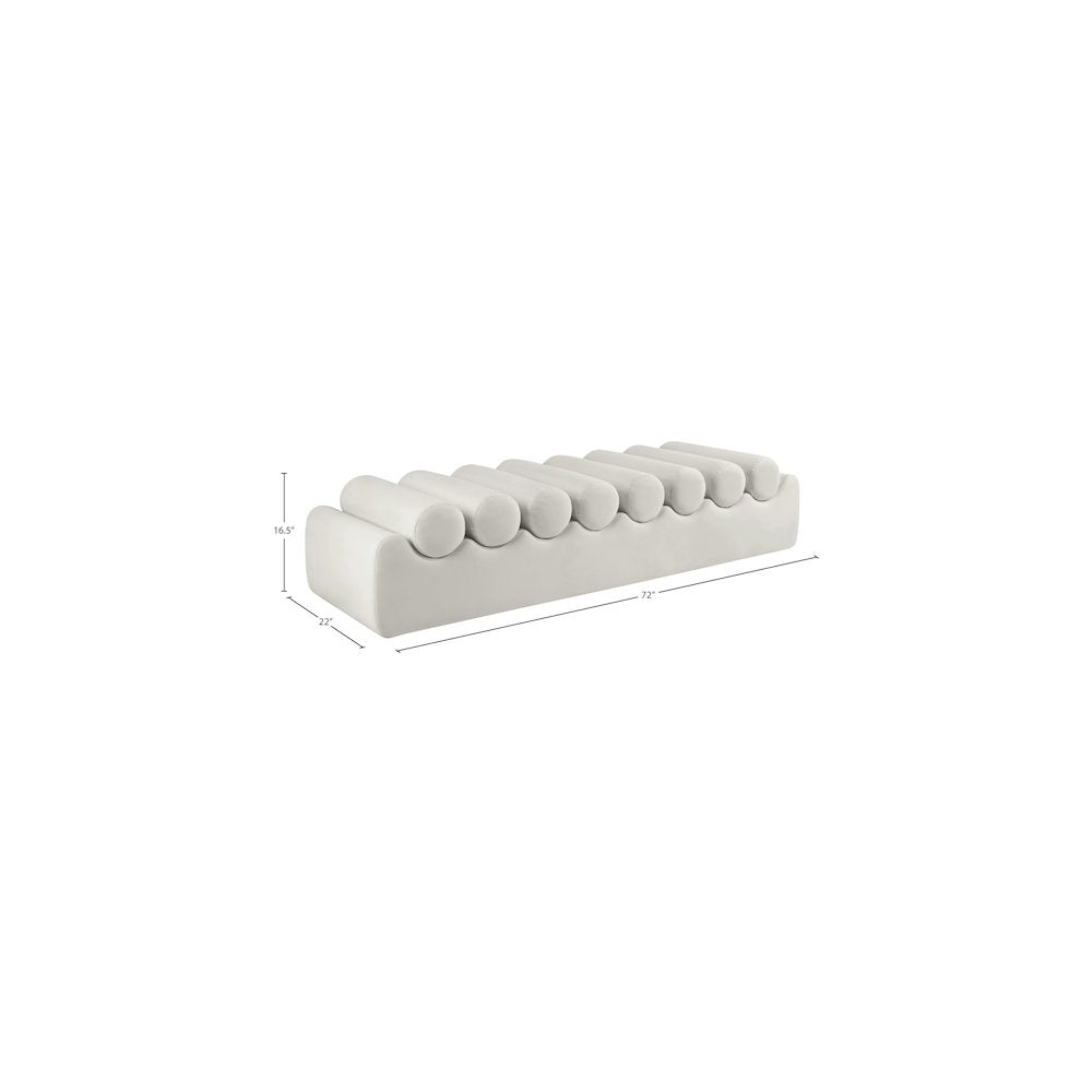 Rumble Cream Vegan Leather Bench