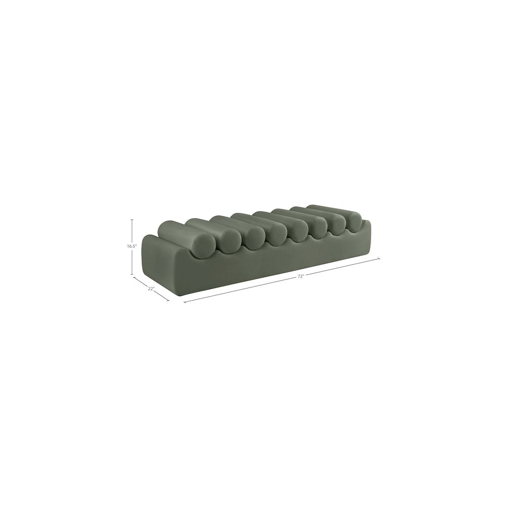 Rumble Green Vegan Leather Bench