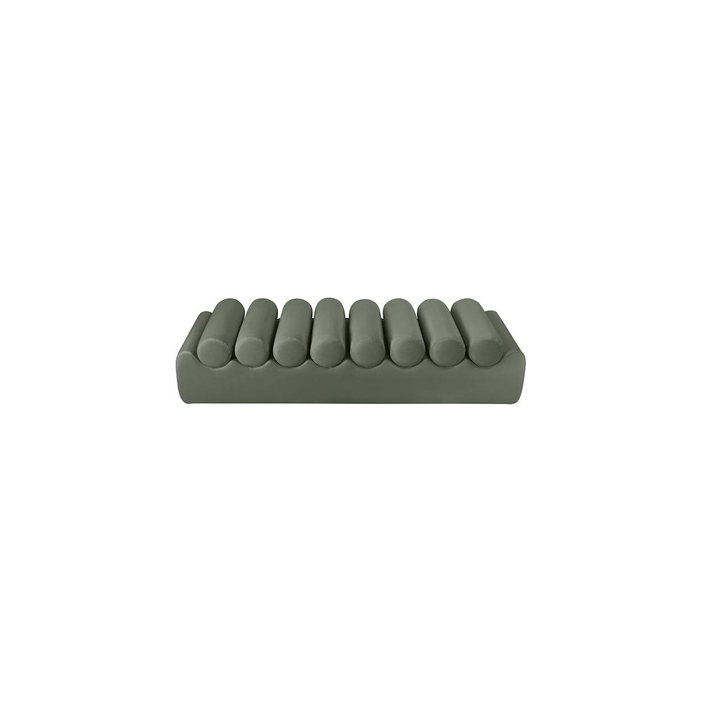 Rumble Green Vegan Leather Bench