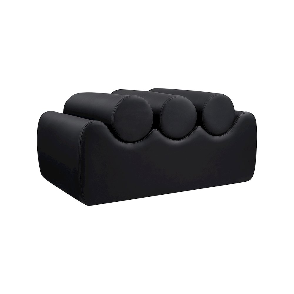 Rumble Black Vegan Leather Bench