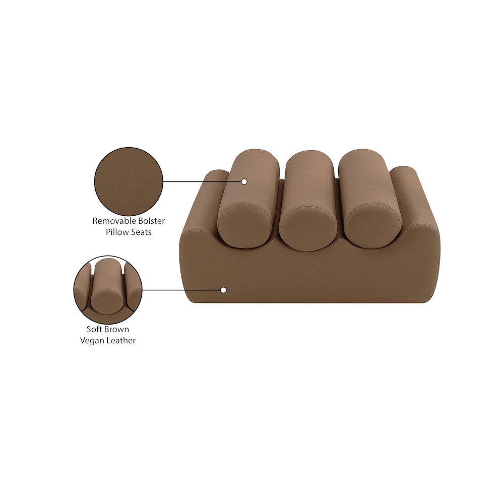 Rumble Brown Vegan Leather Bench