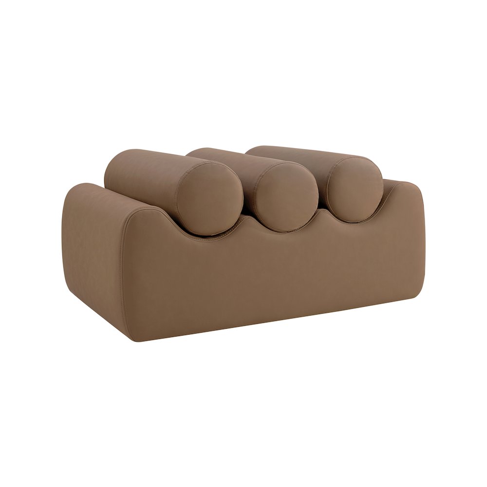Rumble Brown Vegan Leather Bench