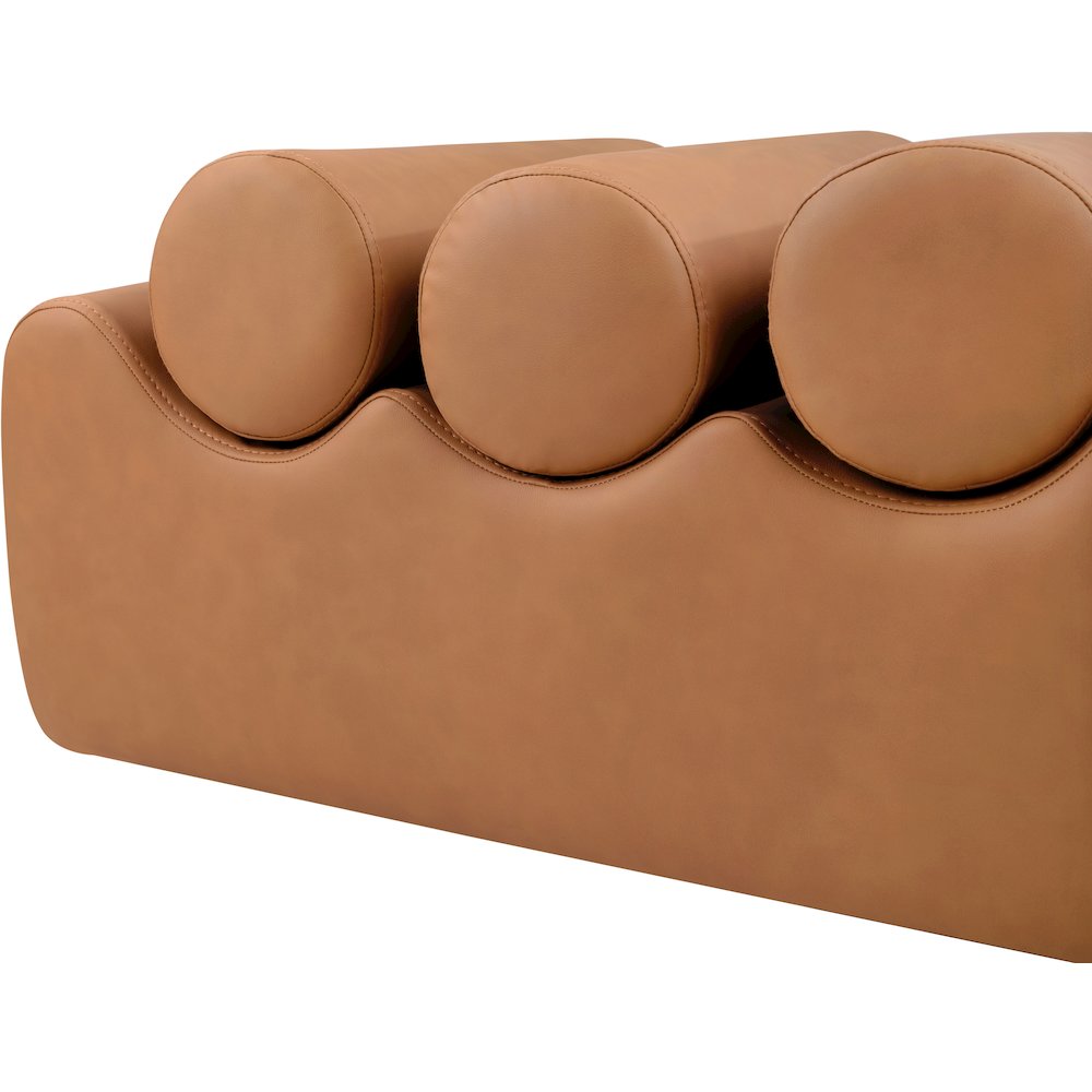 Rumble Cognac Vegan Leather Bench