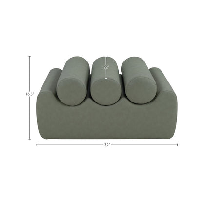 Rumble Green Vegan Leather Bench
