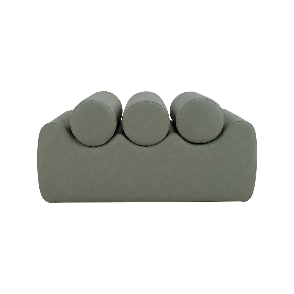 Rumble Green Vegan Leather Bench