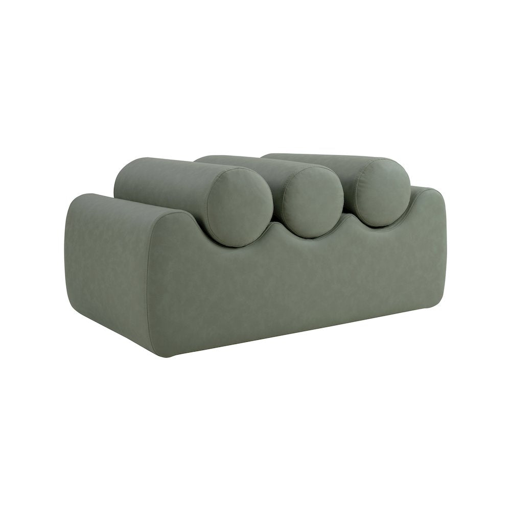 Rumble Green Vegan Leather Bench